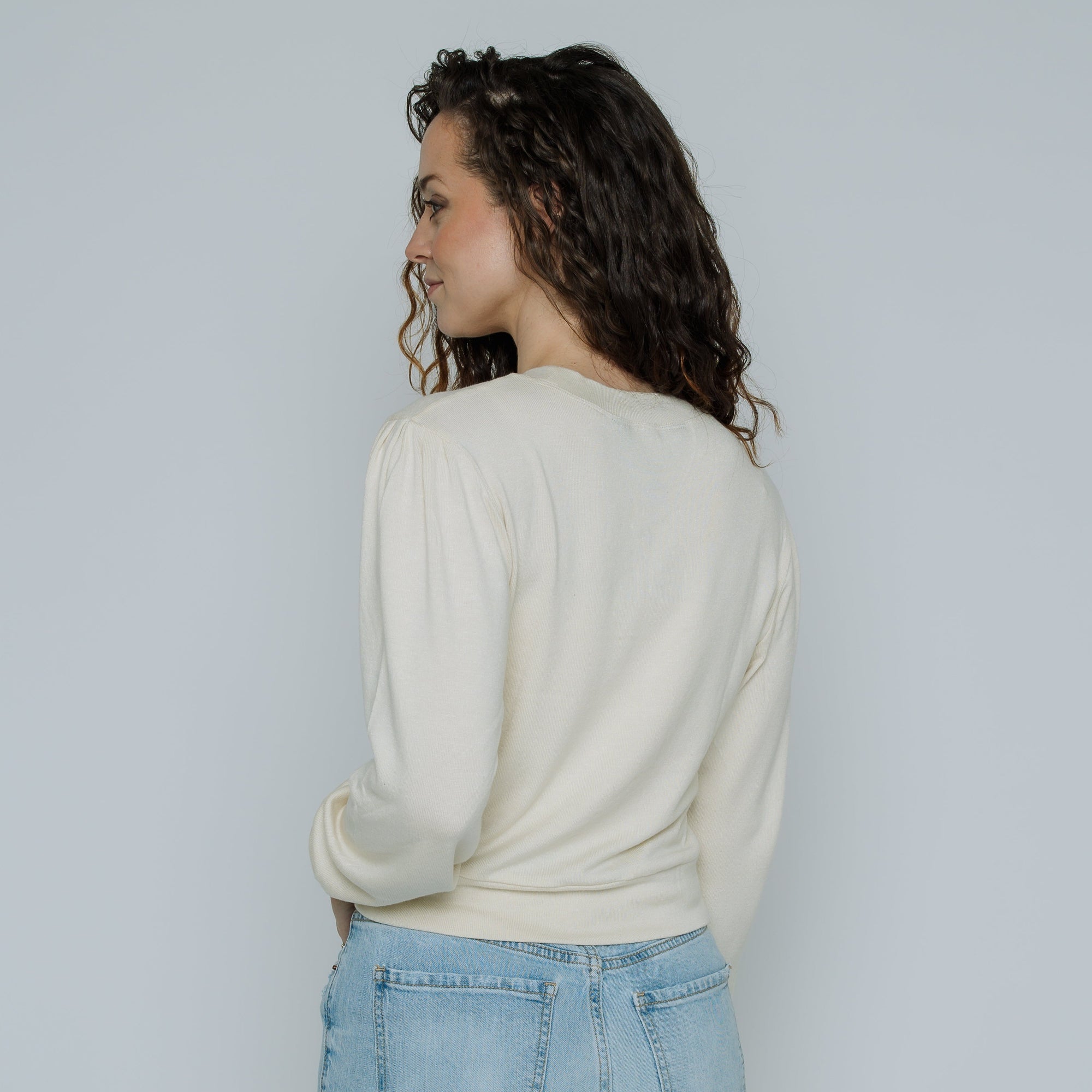 Ella Crew Neck Sweater (White)