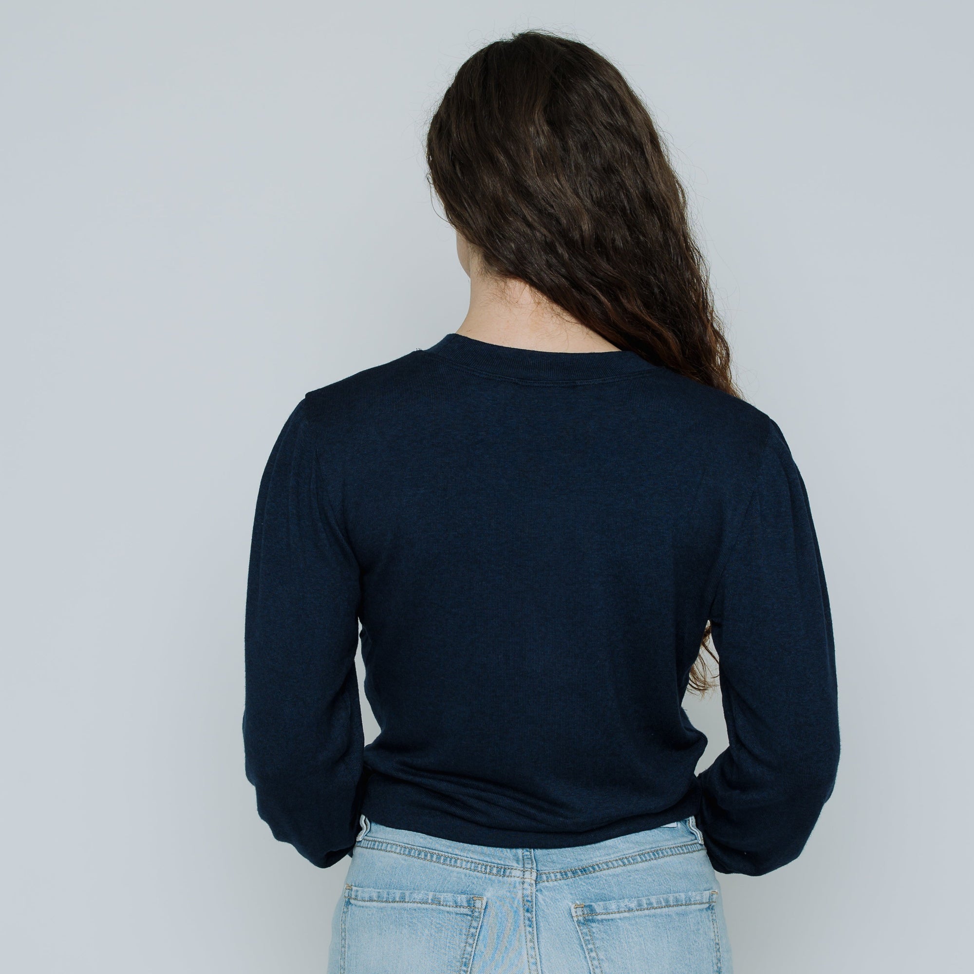 Ella Crew Neck Sweater (Navy Blue)