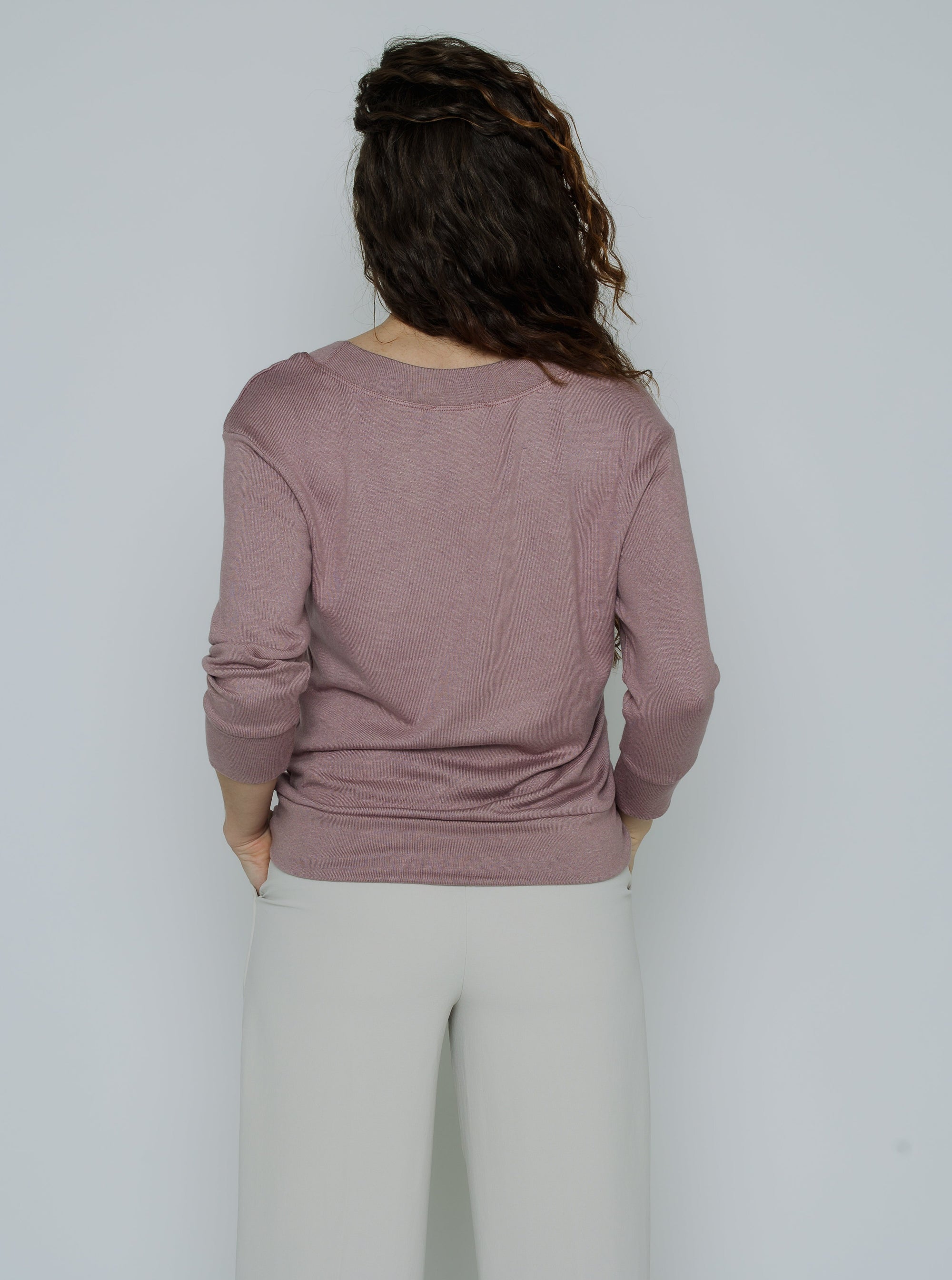 Wanda Scoop Neck Sweater (Dusty Pink)