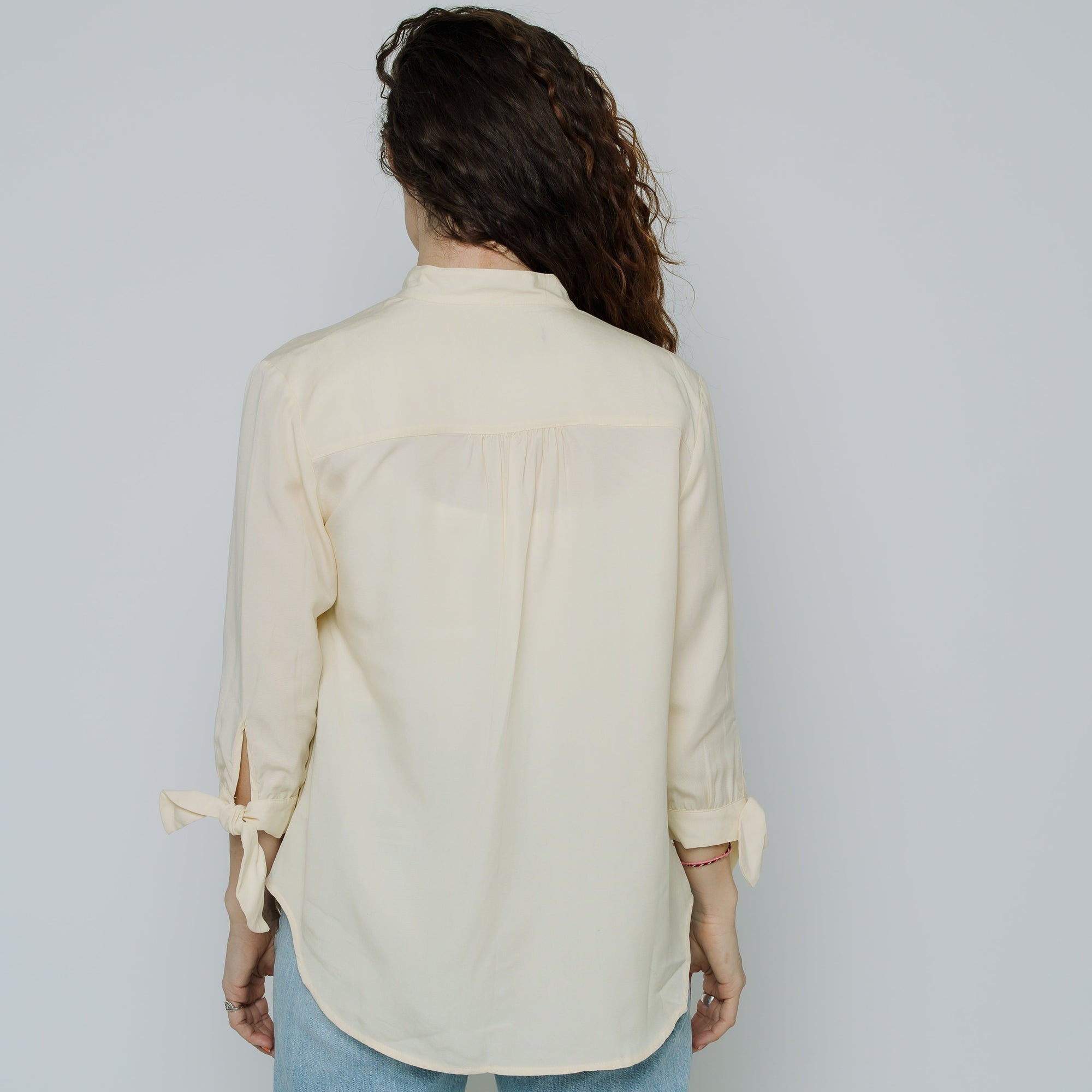 Margitta Tie-Sleeve Blouse (Ivory)